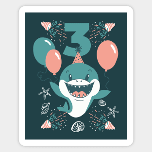 Baby Shark for 3rd Birthday Sticker